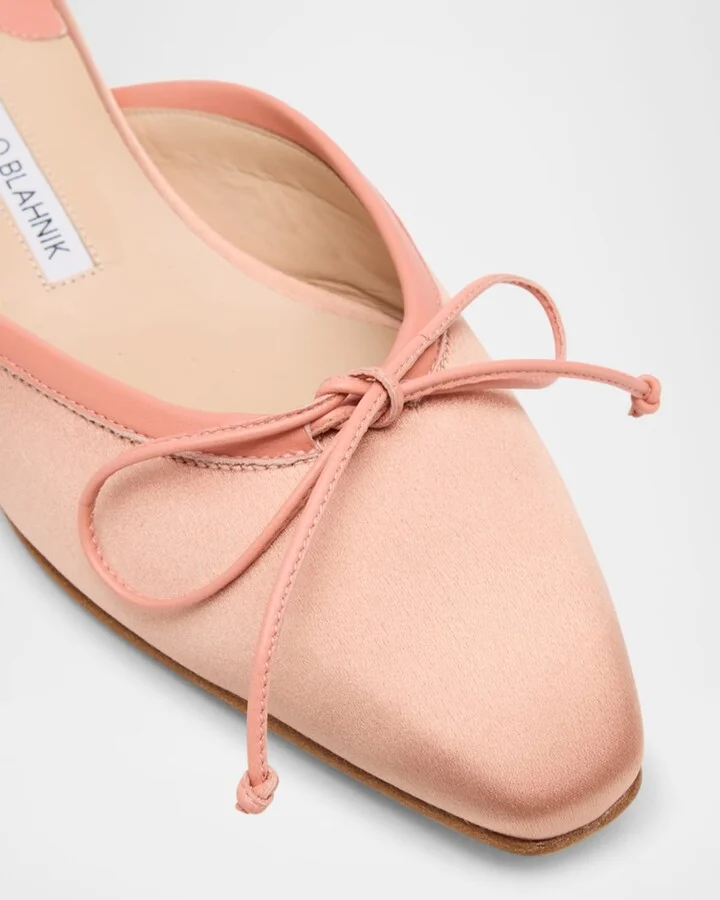 Satin Bow Ballerina Flats - Image 5