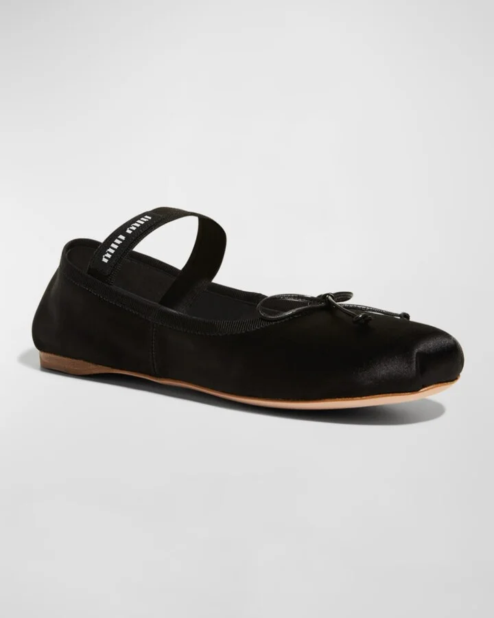 Satin Bow Ballerina Flats - Image 3