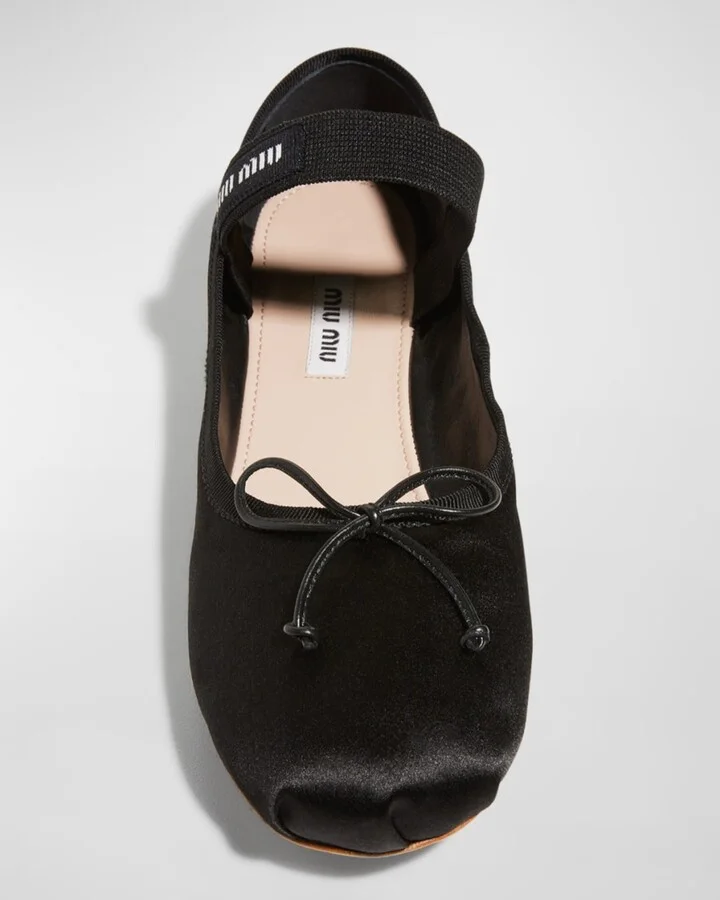 Satin Bow Ballerina Flats - Image 4