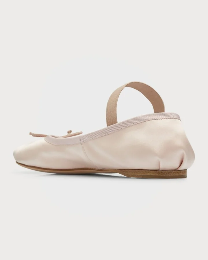 Satin Bow Ballerina Flats - Image 5
