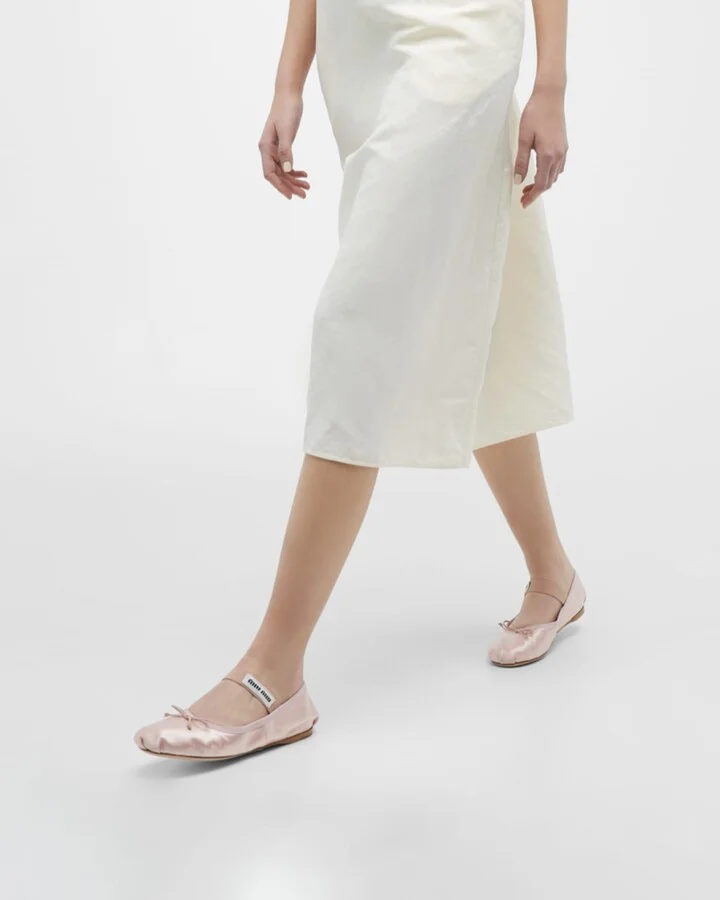 Satin Bow Ballerina Flats - Image 6