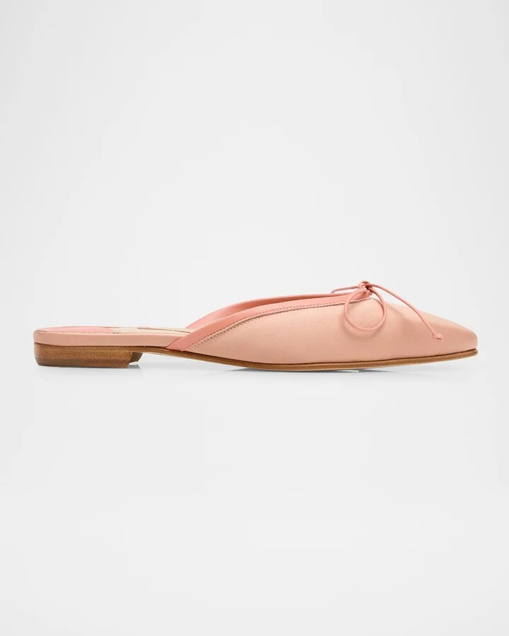 Satin Bow Ballerina Flats