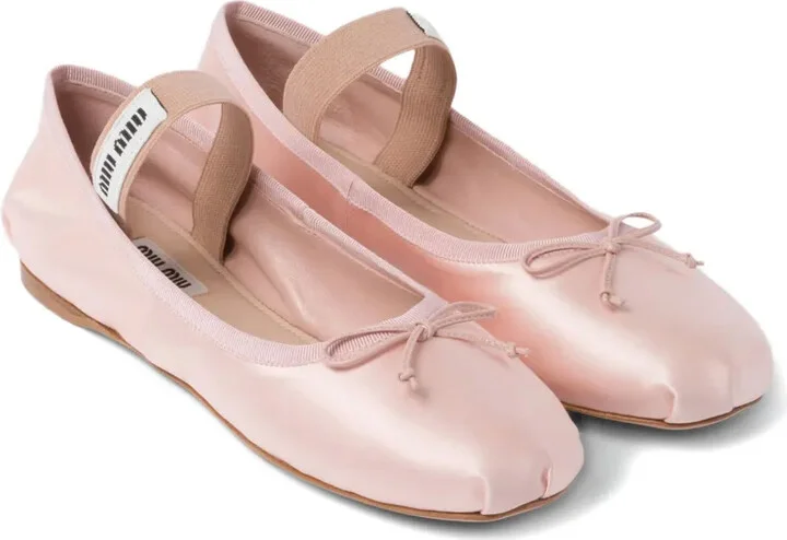 Satin Bow-Embellished Ballet Flats - Image 2