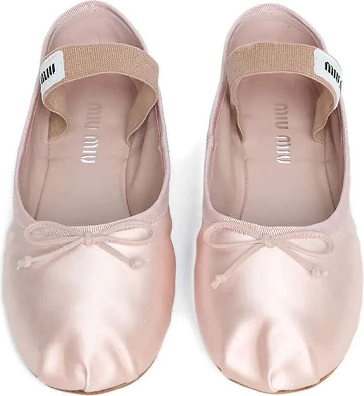 Satin Bow-Embellished Ballet Flats - Image 3