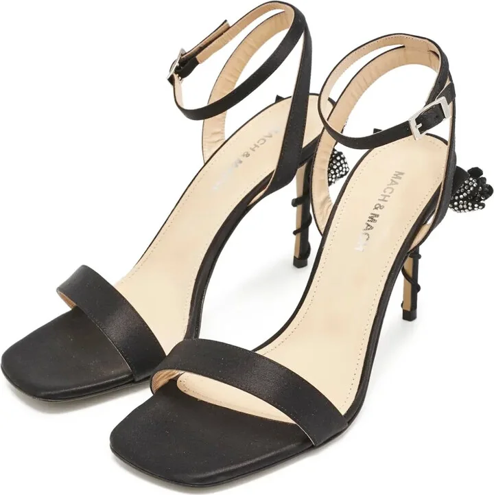 Satin Bow-Embellishment Sandals - Image 2