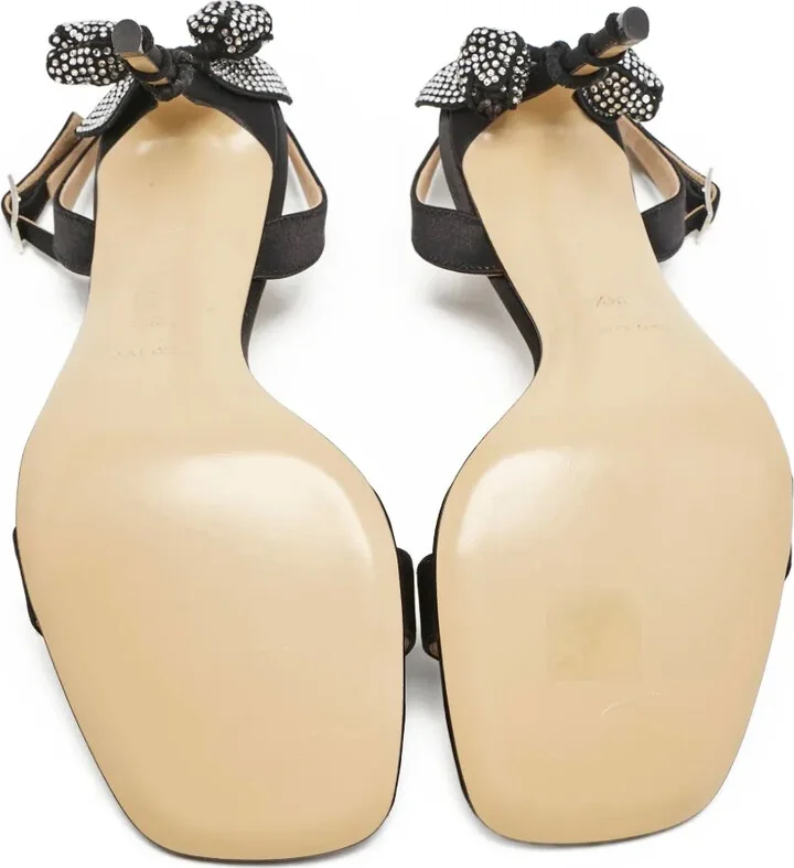 Satin Bow-Embellishment Sandals - Image 4