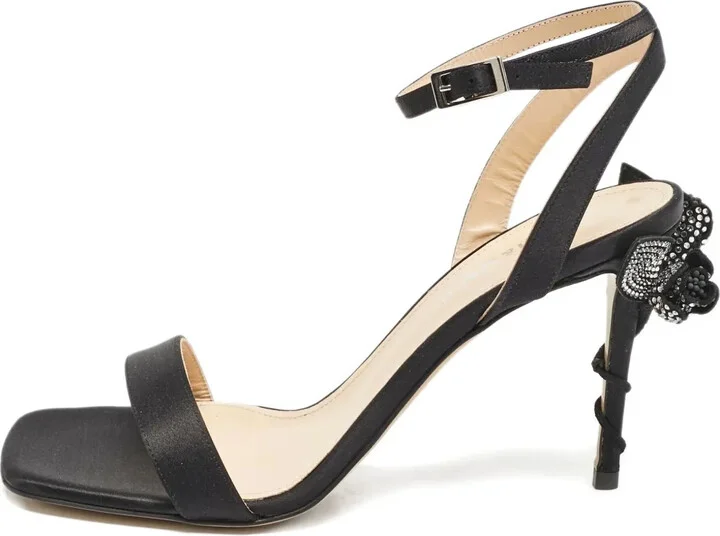 Satin Bow-Embellishment Sandals