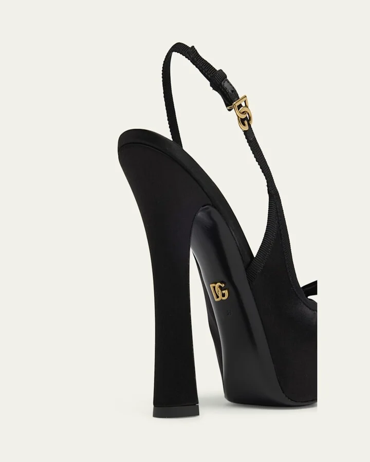 Satin Bow Slingback Ballerina Pumps - Image 7