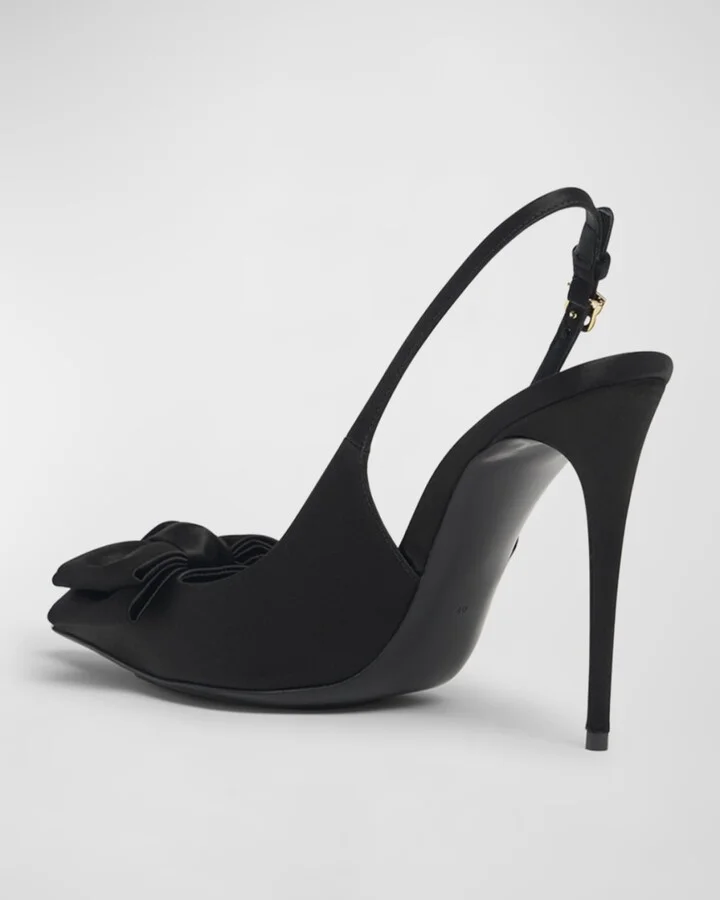Satin Bow Slingback Pumps - Image 2