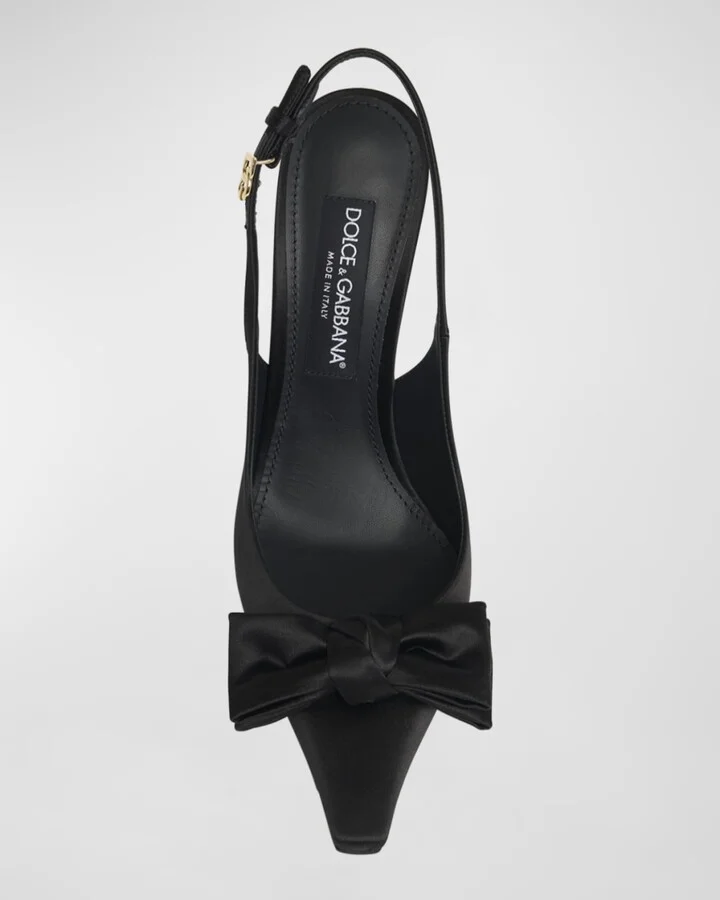 Satin Bow Slingback Pumps - Image 3