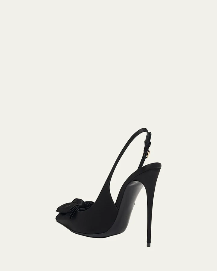 Satin Bow Slingback Pumps - Image 5