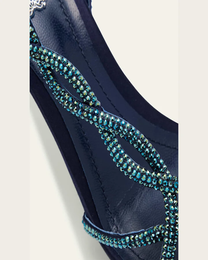 Satin Braided-Strap Sandals with Strass Detailing - Image 8