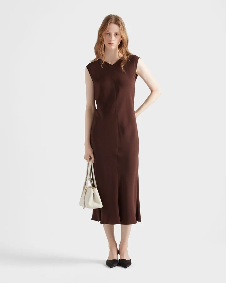 Satin crepe midi-dress - Image 2