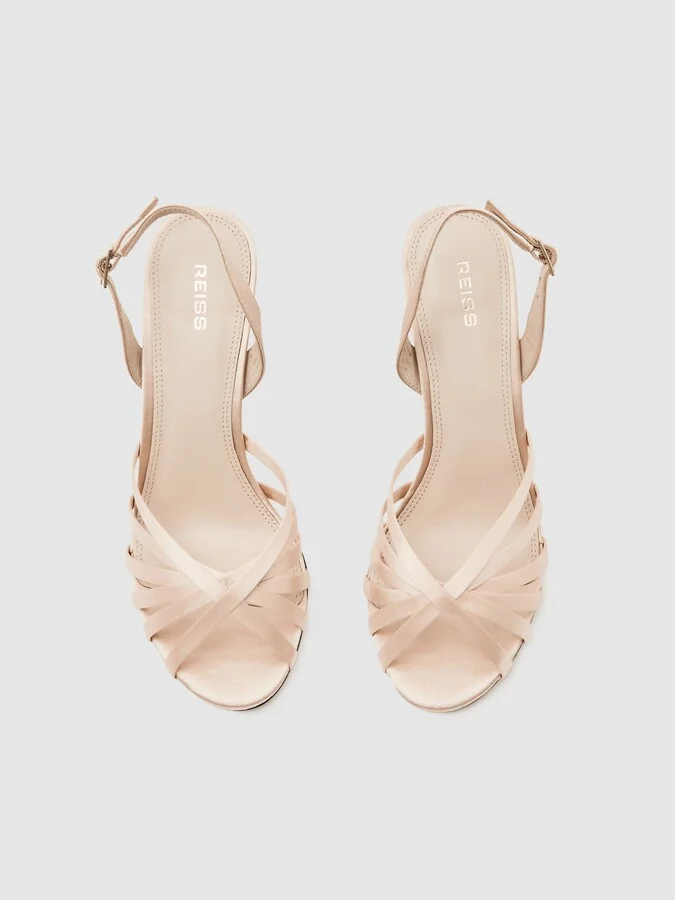 Satin Cross-strap Heeled Sandals - Image 2
