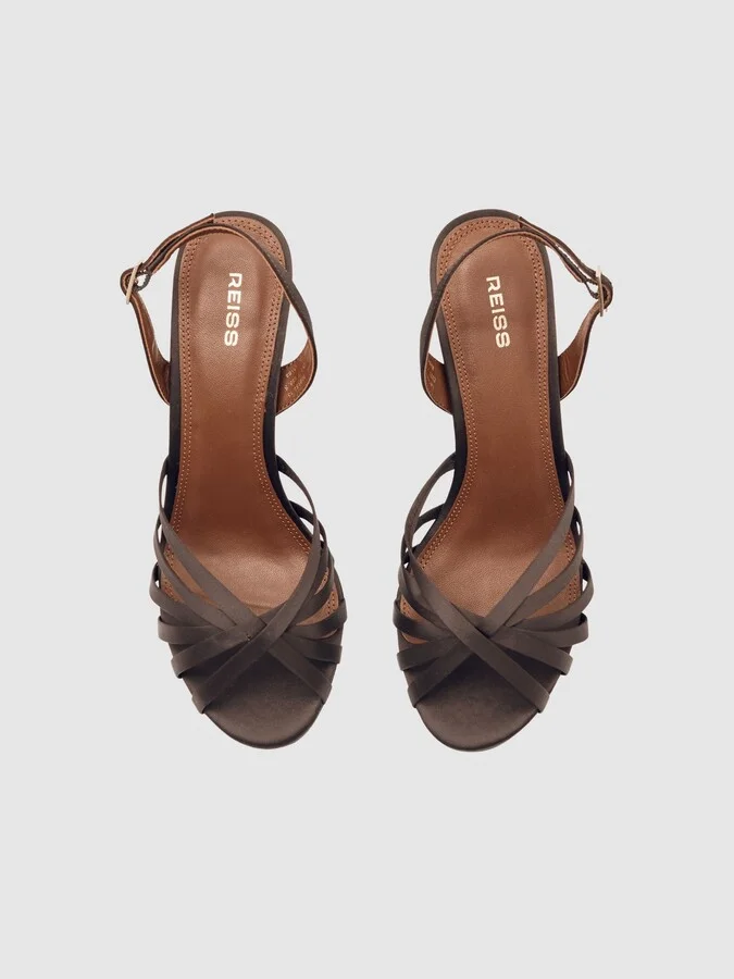 Satin Cross-strap Heeled Sandals - Image 3