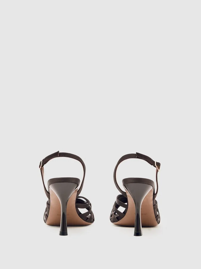 Satin Cross-strap Heeled Sandals - Image 4