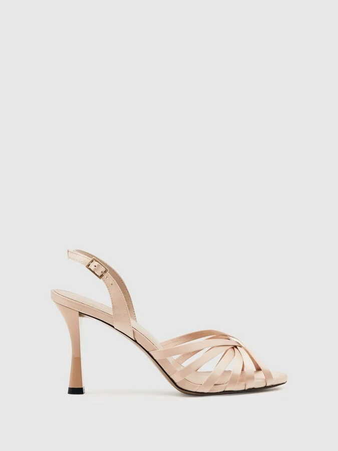 Satin Cross-strap Heeled Sandals