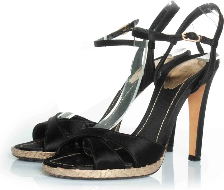 Satin Cross Strap Sandal