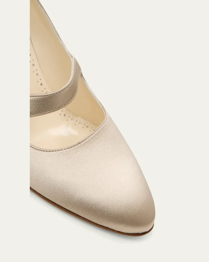 Satin Crystal Mary Jane Pumps - Image 3