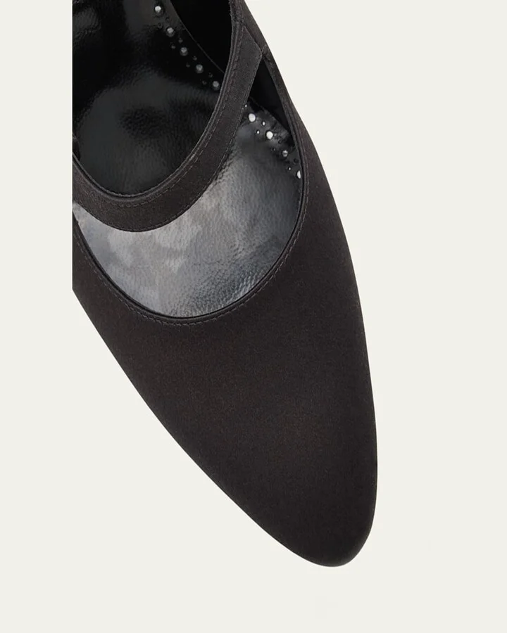 Satin Crystal Mary Jane Pumps - Image 4