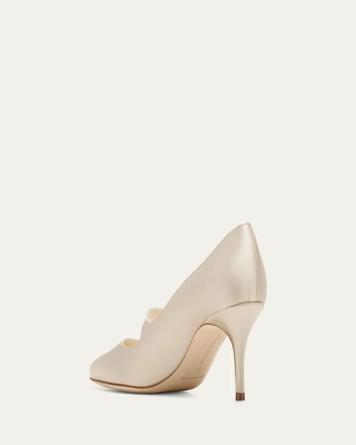 Satin Crystal Mary Jane Pumps - Image 7