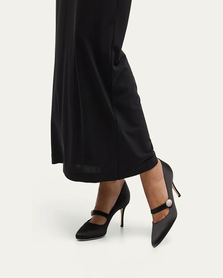 Satin Crystal Mary Jane Pumps - Image 8