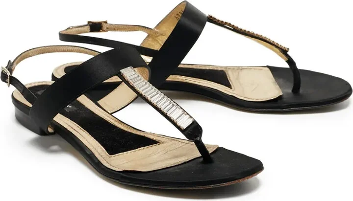Satin Crystal Sandals - Image 2