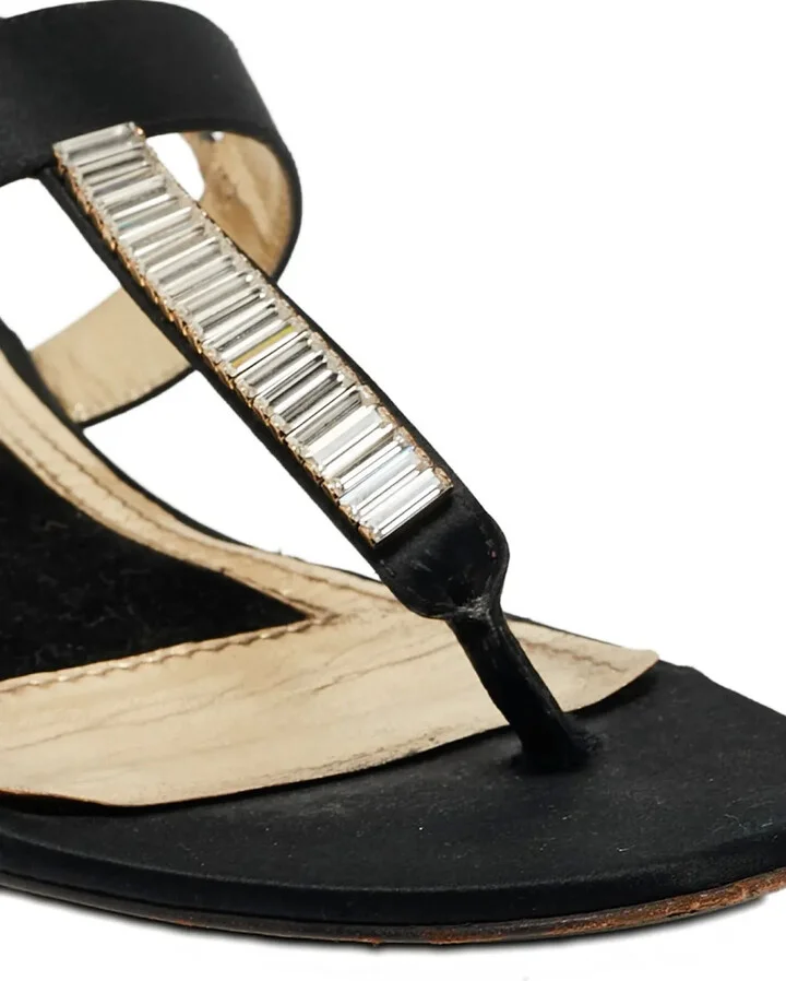 Satin Crystal Sandals - Image 5