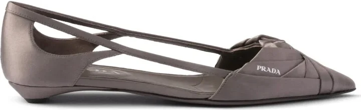 Satin cut-out ballerinas