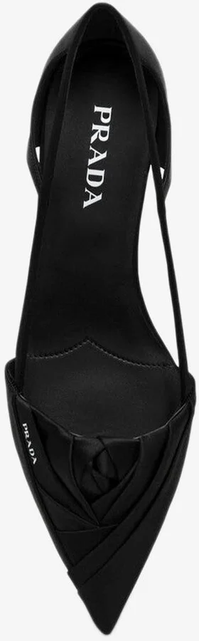 Satin Cut-Out Pointed-Toe Flats - Image 2