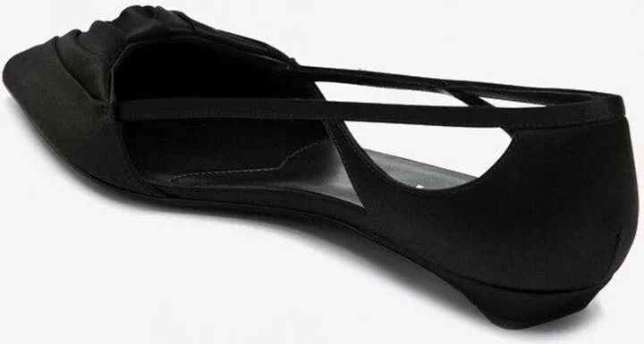 Satin Cut-Out Pointed-Toe Flats - Image 3