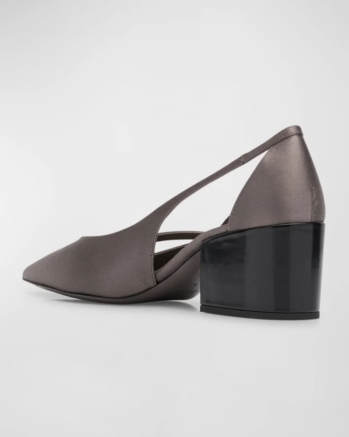 Satin Cutout Block-Heel Pumps - Image 3