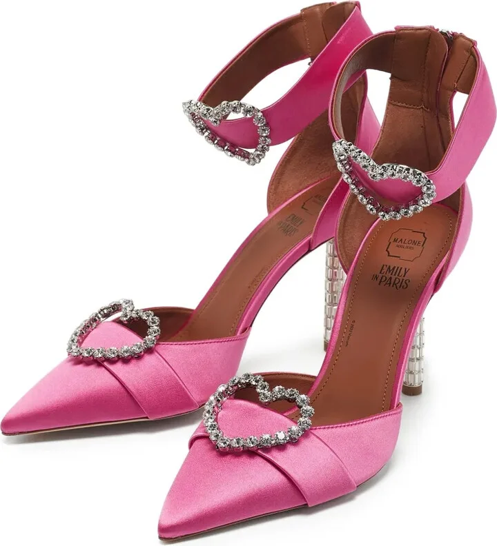 Satin Embellished Pointed-Toe Heels - Image 2