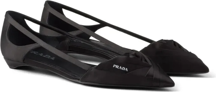 Satin-Finish Cut-Out Ballerina Shoes - Image 2