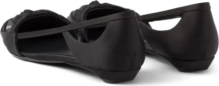 Satin-Finish Cut-Out Ballerina Shoes - Image 3