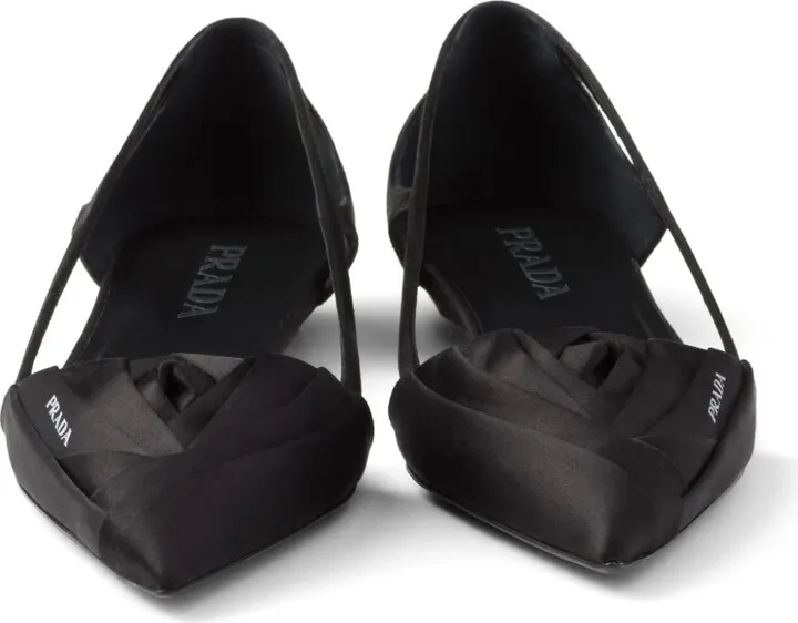 Satin-Finish Cut-Out Ballerina Shoes - Image 4