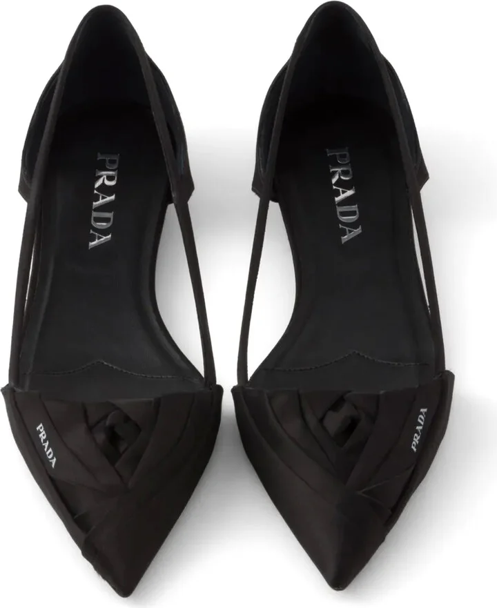Satin-Finish Cut-Out Ballerina Shoes - Image 5