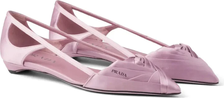 Satin-finish cut-out ballerinas - Image 2