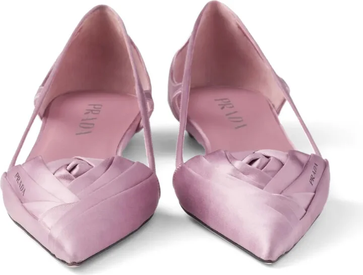 Satin-finish cut-out ballerinas - Image 5