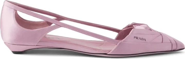 Satin-finish cut-out ballerinas