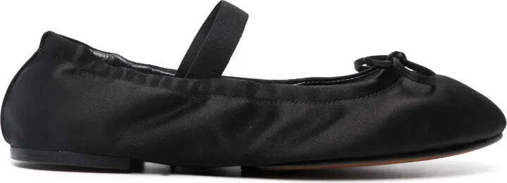 Satin-Finish Leather Ballerinas