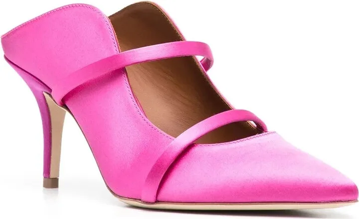 Satin Finish Pointed Toe Mules - Image 2