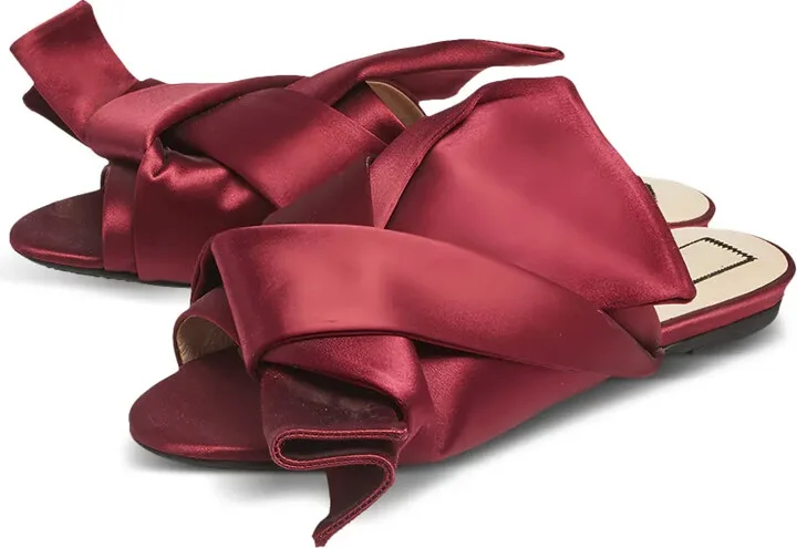 Satin Flat Sandals - Image 5