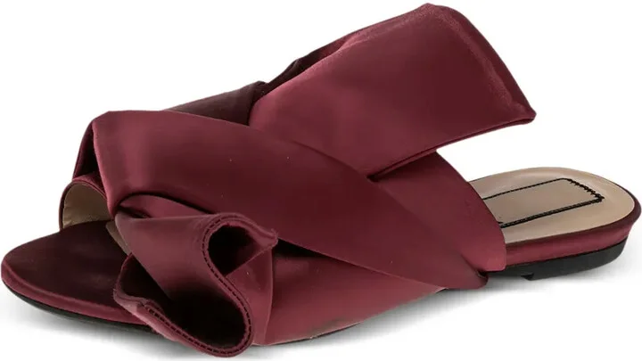 Satin Flat Sandals - Image 2