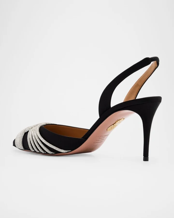 Satin Gatsby Slingback Pumps - Image 5
