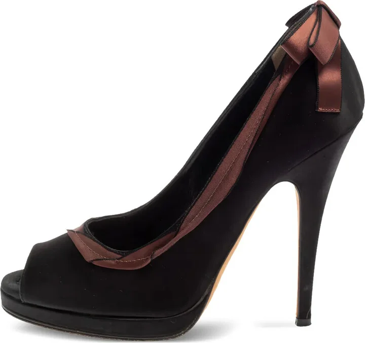 Satin Heeled Pumps