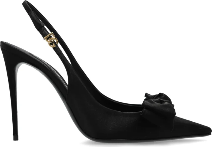 Satin High Heels, , - Black