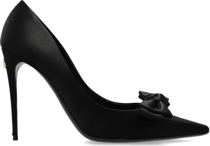 Satin High Heels, , - Black