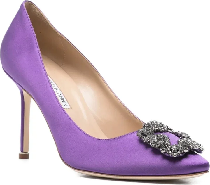 Satin Jewel-Embellished Pumps - Image 2
