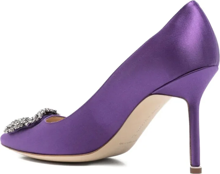 Satin Jewel-Embellished Pumps - Image 3